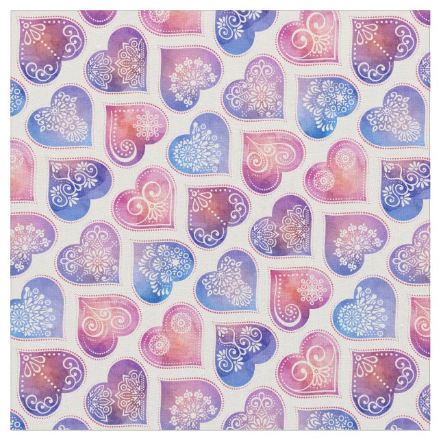 Tissu Mandala Hearts Motif (Fermer)