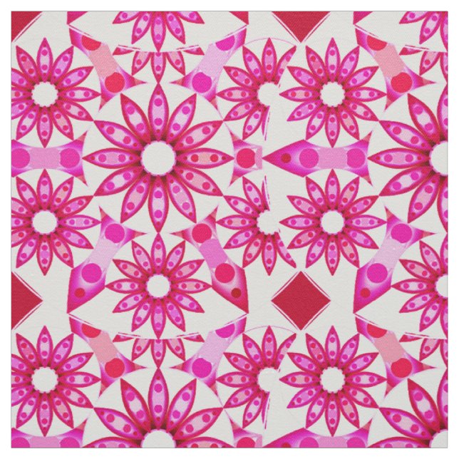 Tissu Mandala motif dans les tons roses, marron (Échantillon)