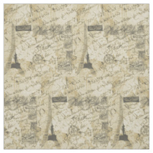 Tissu Manuscrit français, Tour Eiffel et