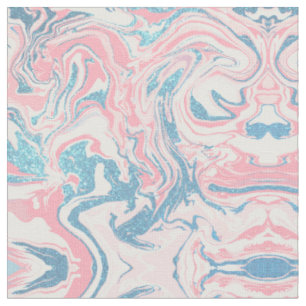 Tissu Marbre de Parties scintillant bleu rose moderne