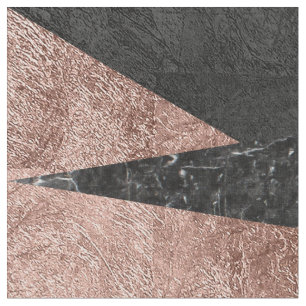 Tissu Marbre moderne élégant, or rose, et triangle noi