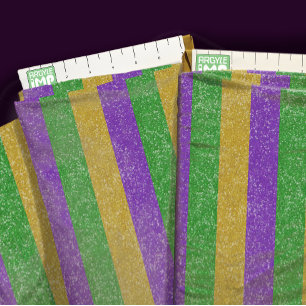 Tissu Mardi Gras Couleurs Bande horizontale