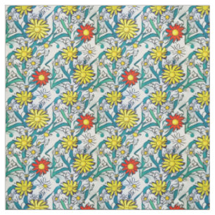 Tissu Marguerites Peintes Art Pop Moderne
