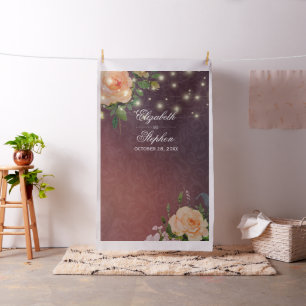 Tissu Mariage Photo Booth Arrière-plan Floral String Lum