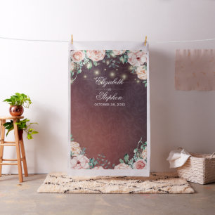Tissu Mariage Photo Booth Arrière-plan Floral String Lum