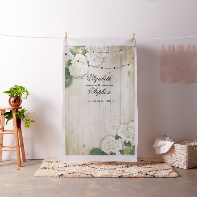 Tissu Mariage Photo Booth Backdrop Hydrangea Lumières bo (In Situ)