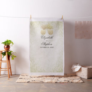 Tissu Mariage Photo Booth Backdrop Modern Gold Ananas