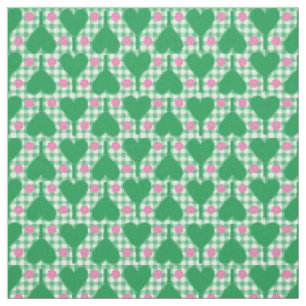 Tissu Mariage Préppy Vert et Rose Pickleball
