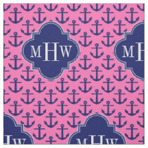 Marine Ancres Hot Pink BG, Marine 3 Monogramme ini