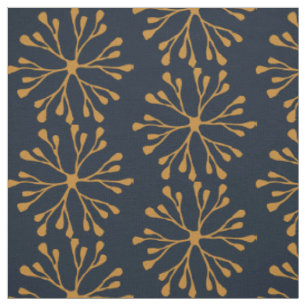 Tissu : Marine et jaune ocre