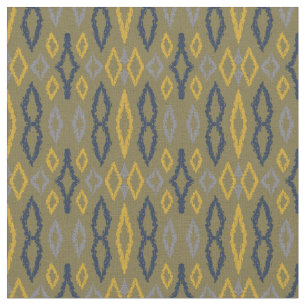 Tissu Marocain Ikat Vert Jaune Motif