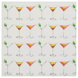 Tissu Martini, Manhattan, Cosmo Cocktails Fabric