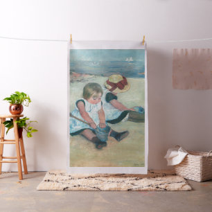 Tissu Mary Cassatt - Enfants jouant sur la plage