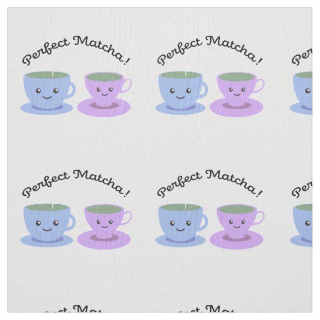 Tissu Matcha mignonne et amusante (Échantillon)