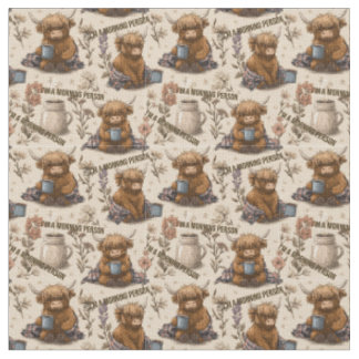 Tissu Matin Café Vache des Highlands Motif Fermett