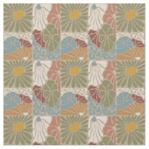Tissu Matisse Groovy floral Art Nouveau 1970s Boho