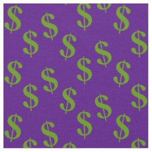 Tissu mauve Indigo avec signes en dollars Imprimer