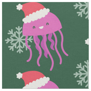 Tissu méduse de Noël père Noël flocon de neige