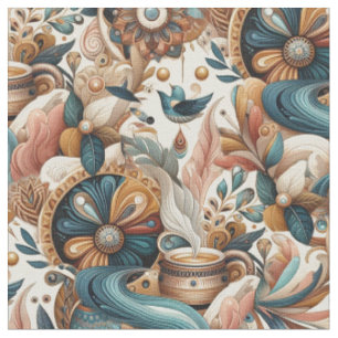 Tissu Mélange bohème de couleurs et de fleurs