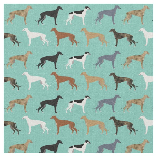Tissu menthe aux couleurs de chien gris (Fermer)
