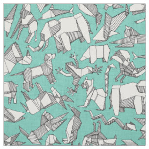 Tissu menthe écervelée animale d'origami