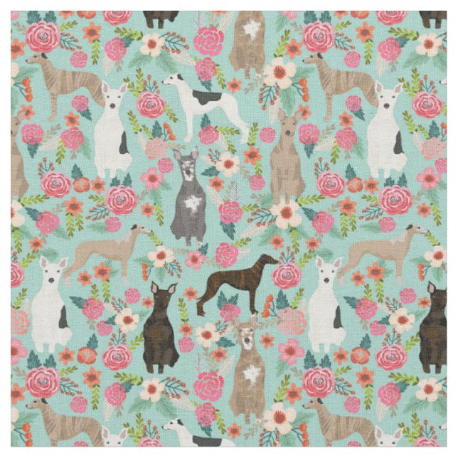 Tissu menthe vintage de flûte de chien blanc (Fermer)