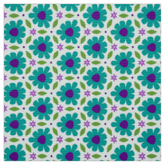 Tissu MERMAID - Fleurs botaniques Turquoises mignonnes s