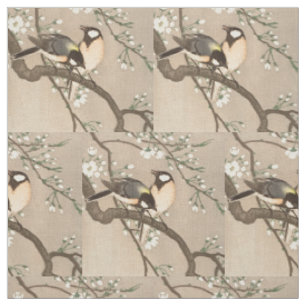 Tissu Mésange japonaise asiatique Ohara Koson Oiseau Cha