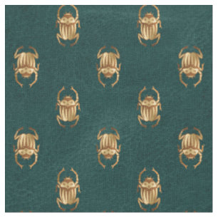 Tissu Métallurgie de l'égyptien Scarab sur vert