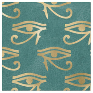 Tissu Métallurgie de l'OEil égyptien sur vert