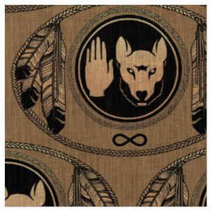 Tissu métis Tissu du drapeau Tissu du loup autocht