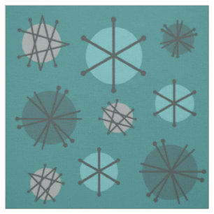 Tissu Mi-Siècle Moderne Starburks Turquoise