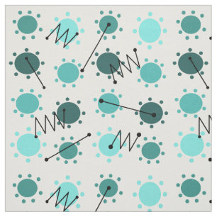 Tissu Mi-siècle Moderne Sunshine Turquoise