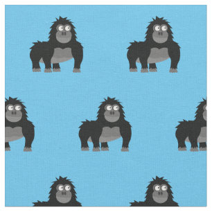 Tissu Mignon bébé gorille singe bleu clair pour la nurse