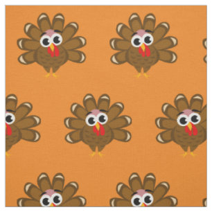Tissu mignon de motif de bande dessinée de dinde