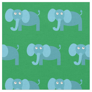 Tissu Mignon Éléphant Enfant Bébé Nurserie Vert
