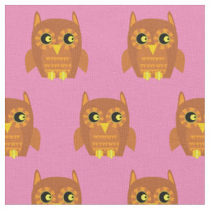Tissu Mignon Hibou Oiseau Enfant Bébé Nounou Rose