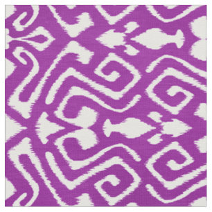 Tissu Mignons motifs tribaux ikat violets orchidée