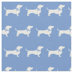 Tissu Miniature Dachshund Weiner Chien bleu clair