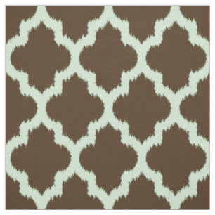 Tissu Mint Quatrefoil Ikat Arrière - plan Brown personna