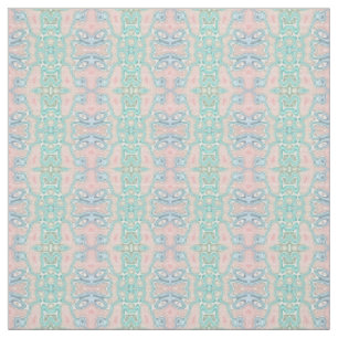 Tissu Mint Vert Bleu rose Retro Nouveau Mosaïque Motif