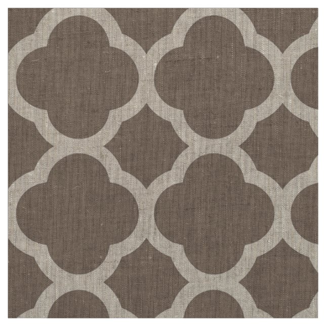 Tissu Mocha Brown Quatrefoil Grande Échelle (Échantillon)