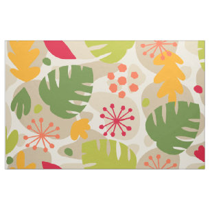 Tissu Mod Monstera Feuilles Abstrait Hawaï Tropical - C