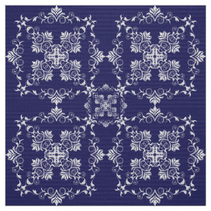 Tissu Modèle de bleu de damassé