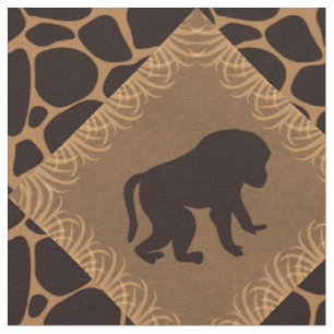 Tissu Modèle de diamant de babouin et de poster de