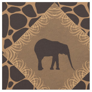 Tissu Modèle de diamant d'éléphant et de poster de