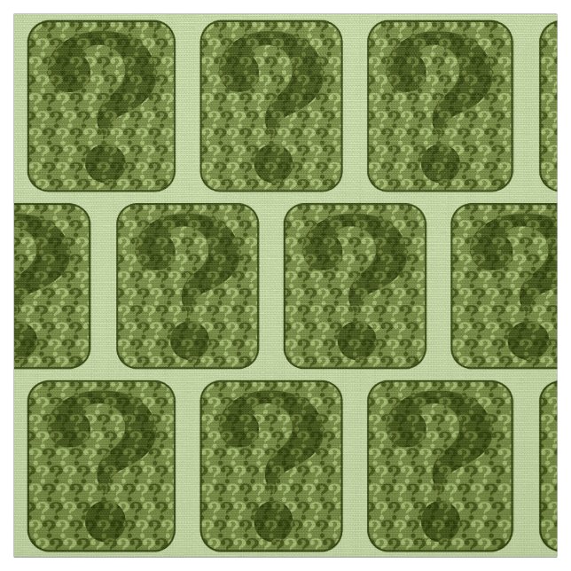 Tissu Modèle de marque d'interrogation en vert (Échantillon)