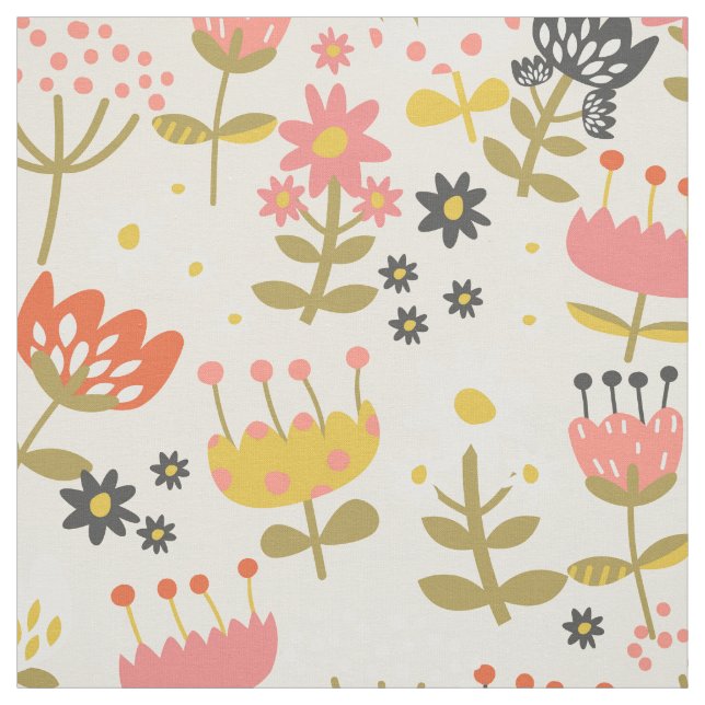 Tissu Modèle floral coloré (Échantillon)