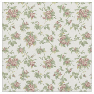 Tissu Modèle floral de vigne Rose vintage
