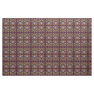 Tissu Modèle floral Ojibwe de Bourgogne